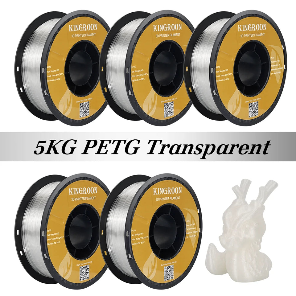 KINGROON 5KG PLA TPU PETG Filament Mix color 1.75mm 3D Printer Plastic No Bubble Spool 3D Printing Materials Wholesales