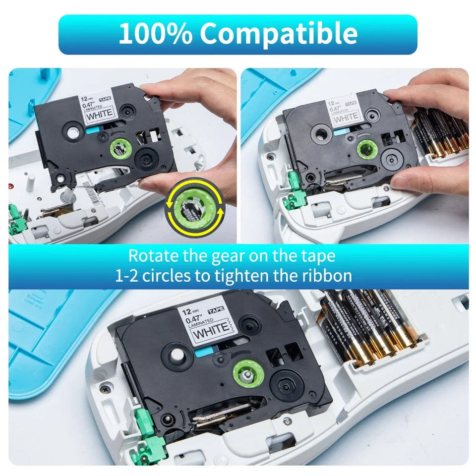 Markdomain 1PK 6mm/9mm/12mm 231 Label Tape Compatible for Brother P-Touch Label Maker for TZ TZE 131 231 431 531 631 731 Ribbon