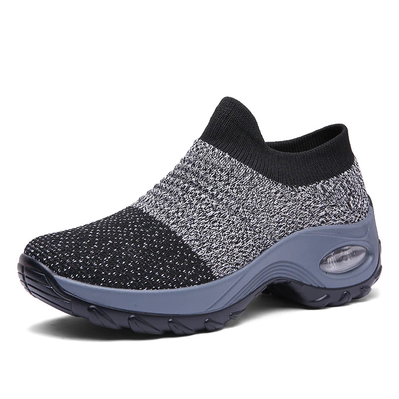 Women Sneakers Fashion Black Sports Casual Shoes Breathable Mesh Lightweight Air Cushion Non-Slip Running Shoe Zapatillas