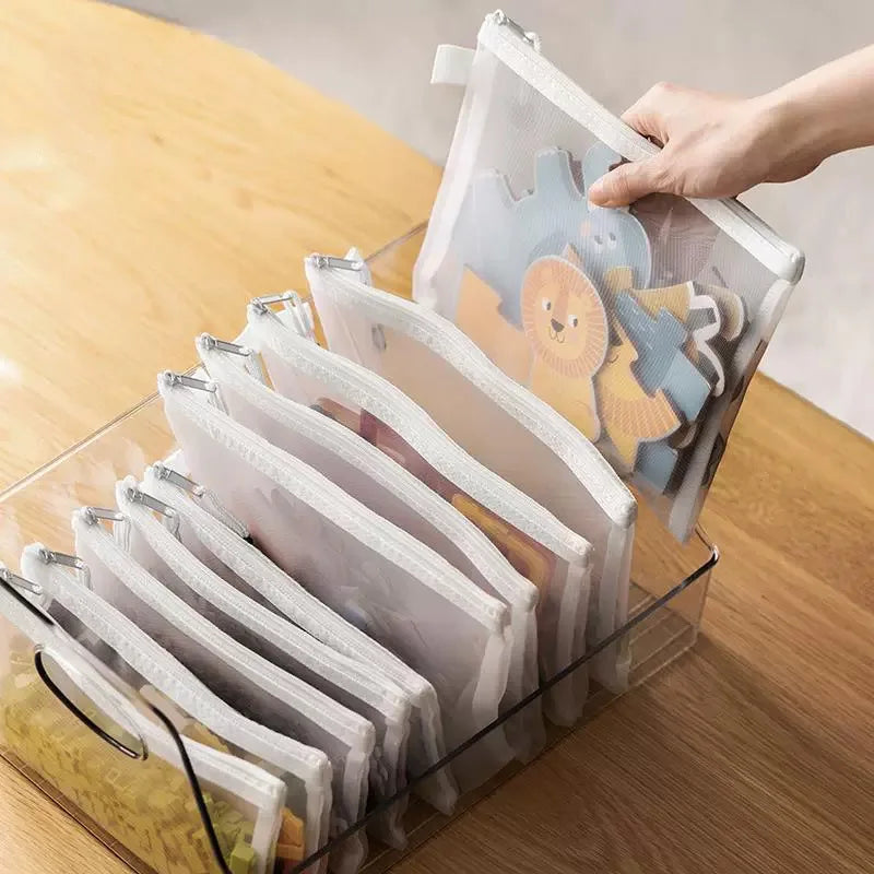 1-30 PCS Mesh Zipper File Bag Waterproof Moisture-proof Zipper Folder Toy Storage Bag Storage Tools Cosmetic Organization Bag