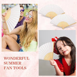 1-50PCS Paper Bamboo Folding Hand Fan Wedding Personalized Fans Party Decor Art Craft DIY Folding Fan for Wedding Party Decor