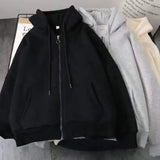 American Retro Little Devil Embroidered Zipper Hoodie Women Y2K Street Fashion Trend Joker Sweatshirt Couple Casual Loose Hoodie