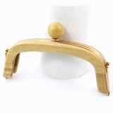 1Pc 20.5cm Wood Purse Frame Wooden Bead Bag Handles Metal Screws Wallet Closure Clip Kiss Clasp DIY Handmade Bags Accessories