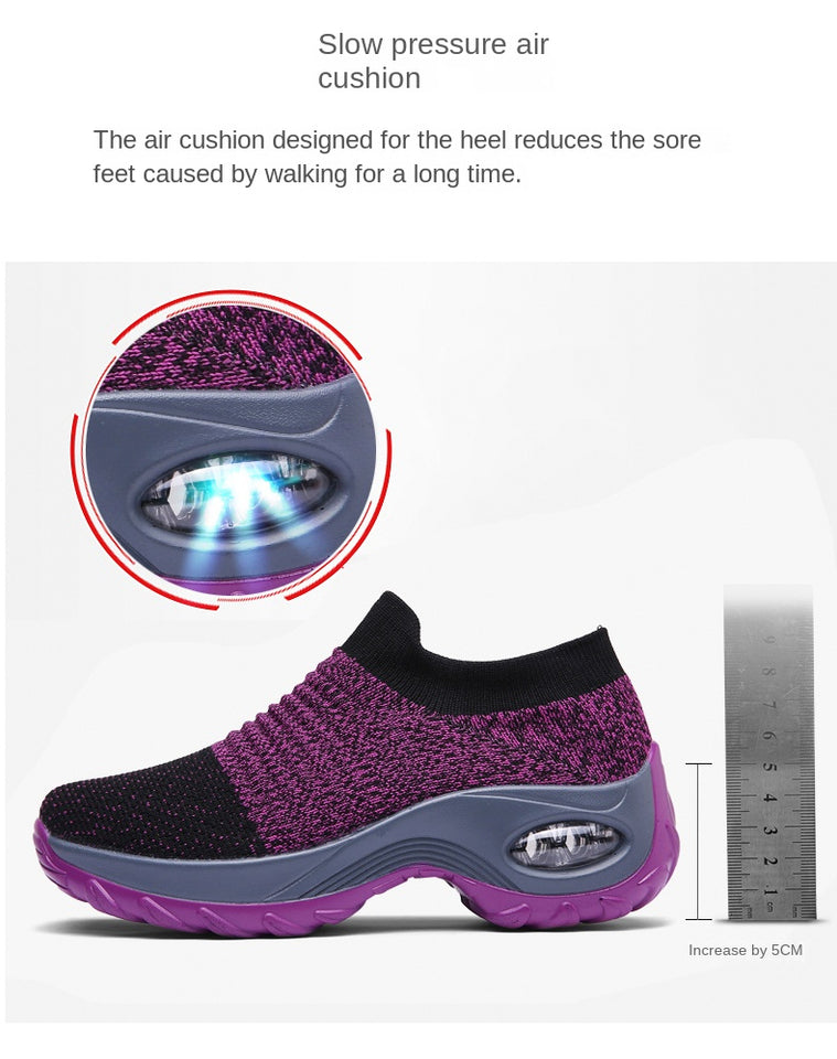 Women Sneakers Fashion Black Sports Casual Shoes Breathable Mesh Lightweight Air Cushion Non-Slip Running Shoe Zapatillas