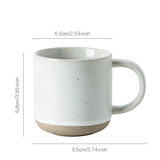 Speckled Ceramic Coffee Mug Modern White Frosted Design with Handle Unglazed Base Custom Small for Cafe