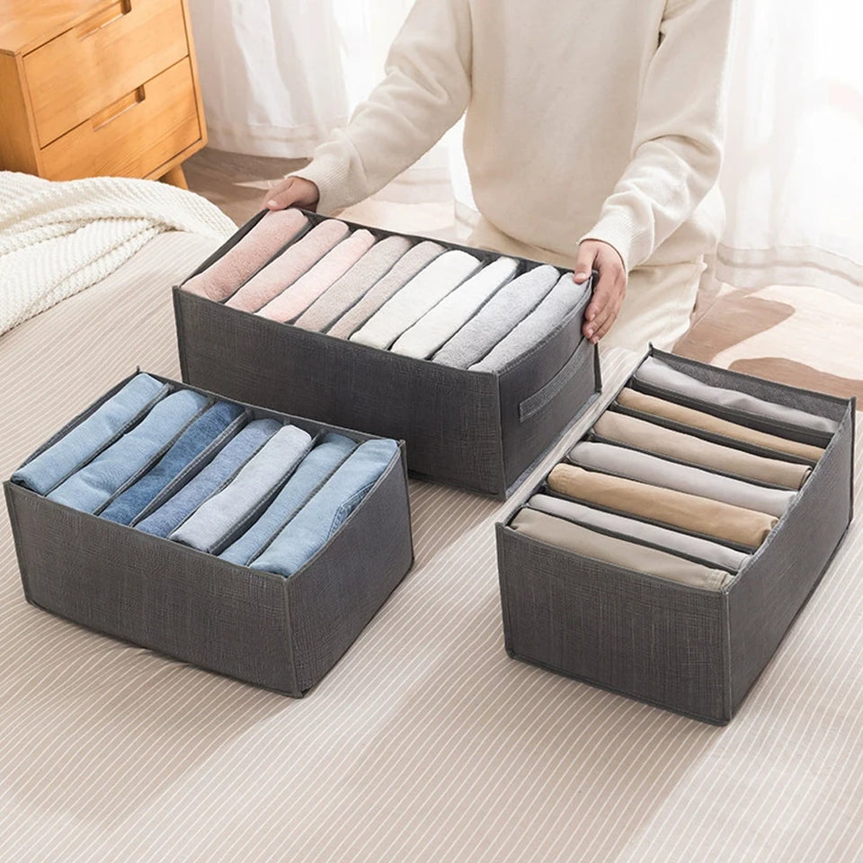 Closets Clothes Organizer Foldable Clothing Underwear Jeans Storage Box Drawer Organizer with Handles Wardrobe OrganizersDivider