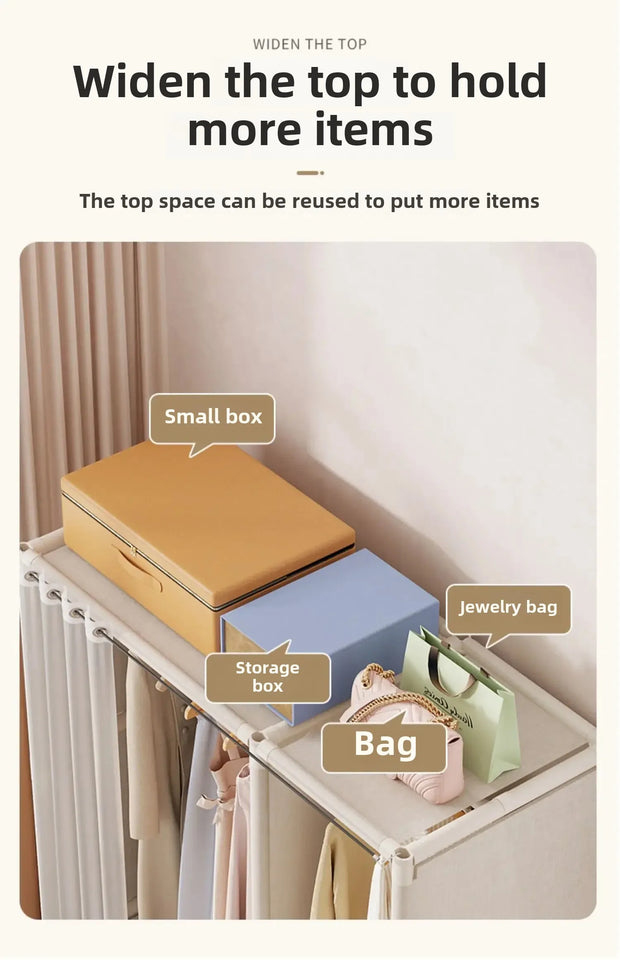 Large Capacity Portable Wardrobe Closet Durable Sturdy Assembly Clothes Organizer Bedroom Dustproof Storage Solution