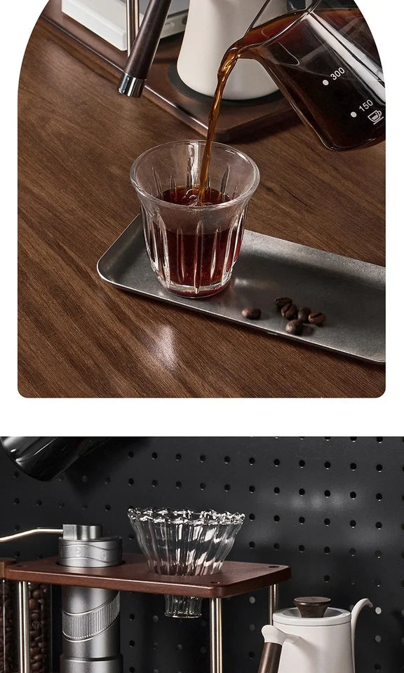 Hand-brewed Coffee Stand Detachable Camping Solid Wood Portable Coffee Brewing Tool Storage Rack Espresso Coffee Accessories