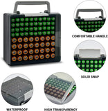Battery Storage Organizer Holder Holds 72 AA AAA Batteries, Battery Box Case Garage Container,Home Drawer Organization Dispenser