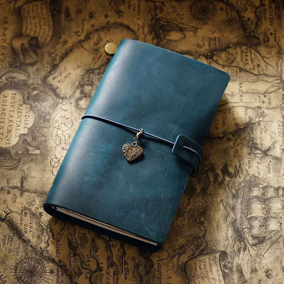 Refillable Leather Travel Notebooks Diary, Retro Handmade Leather Portable Travel Journals Sketchbook for School Office Supplies