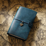 Refillable Leather Travel Notebooks Diary, Retro Handmade Leather Portable Travel Journals Sketchbook for School Office Supplies
