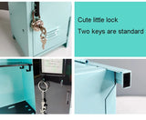 Iron Storage Box Dormitory Storage Cosmetics Paper Money Keys Bank Cards and Other Desktop Small Items Mini Locker Cabinet