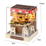 Coffee Shop Wooden Mini Doll House DIY Small House Kit Making And Assembling Room Models Toys For Kid Birthday Gifts Dollhouse