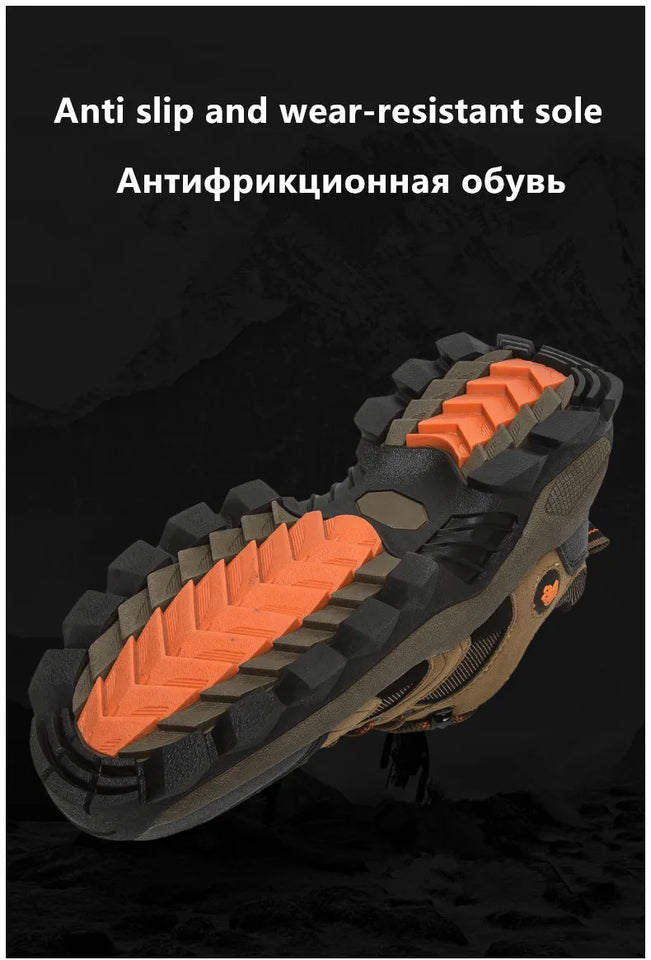 Spring Casual Shoes Men Breathable Comfortable Lace Up Walking Shoes Autumn Classic Outdoor Sneakers Thick-Soled Hiking Shoes