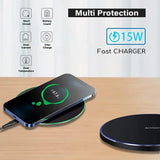 Fast Wireless Charger Pad Stand for iPhone 16 15 14 Samsung Xiaomi Earphone Phone Chargers Induction Wireless Charging Station