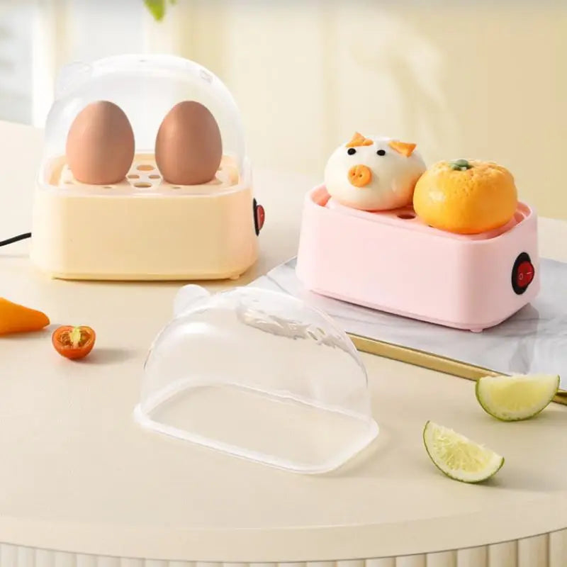Electric Egg Boiler Automatic Cooker Rapid Egg Boiler Breakfast Machine Multi-Function Egg Cooker 2 Eggs Portable Food Steamer