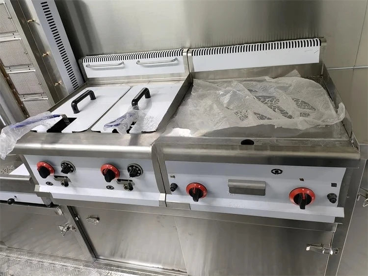 Customized Factory Price Mobile Street Food Truck Fully Equipment Food Trailer Square Hamburgers Pizza Bbq Fast Food Trailer For