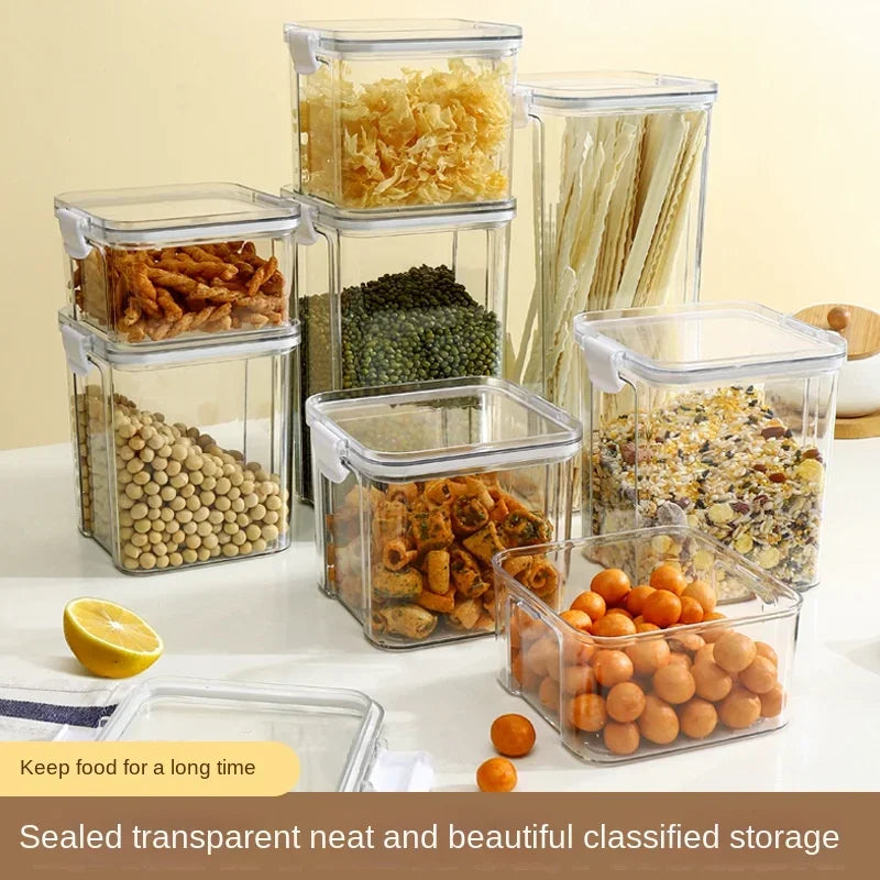 Sealed Jars For Kitchen Storage Box Grain Coffee Bean Sealed Tanks Large Capacity Moisture proof Transparent Seasoning Jar Set