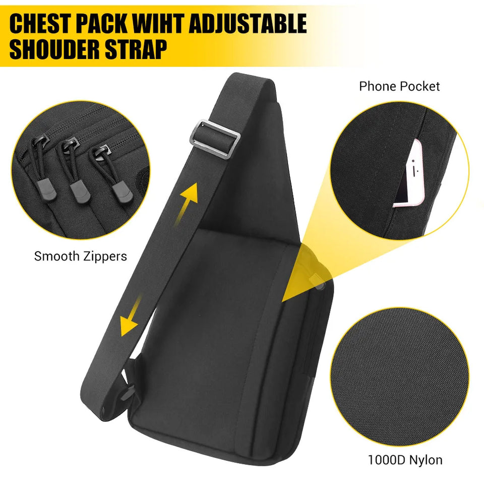 Concealed Carry Bag Tactical Crossbody Sling Backpack Shoulder Gun Holster Bag Chest Pack EDC Pouch Pistol Holster Bag Hunting