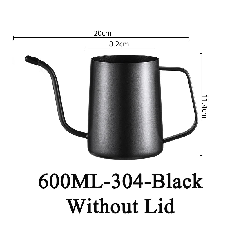 Coffee Hand Brewing Pot 250/350/600ML Stainless Steel Long Gooseneck Coffee Pot Kettle For Induction Stove Tops Kitchen Tools