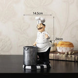 Restaurant Resin Decor - Chef Figurine & Bar Ornaments for Cafe, Commercial Kitchen Decorations Durable Resin Craft
