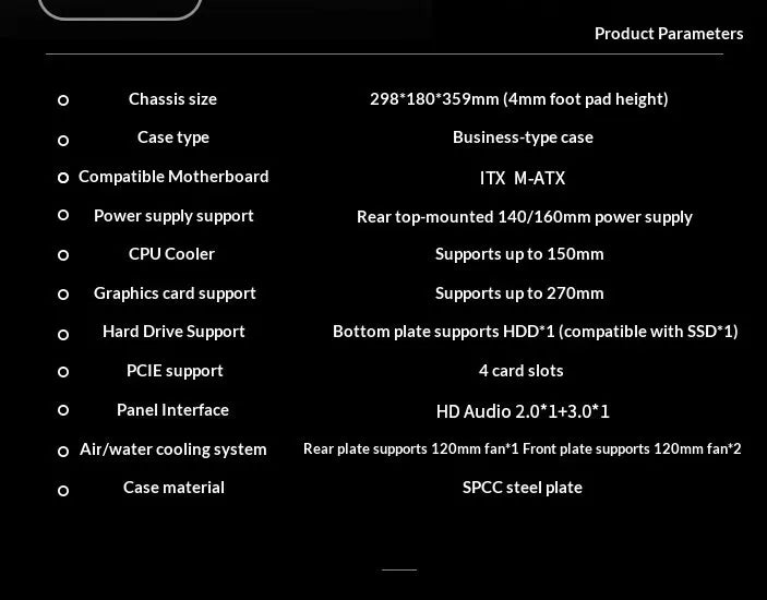 WJCOOLMAN Craftsman Series Small Chassis Home-Type Desktop Computer Supports M-ATX Motherboard - Compact Gaming PC Build
