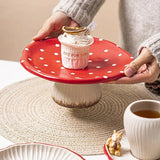 Creative Cute Mushroom Ceramic Coffee Cupcake Plate Kettle Tableware Home Cartoon Mushroom Tea Set Mug Plate Kitchen Utensils