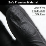 100pcs Disposable Black Nitrile Gloves Powder-Free Latex-Free Tear Resistant for Food Handling Kitchen Cooking Cleaning