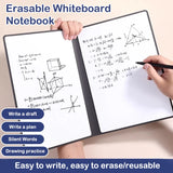 1Pc Reusable Erasable Whiteboard Notebook Leather Portable Drafting Notebook Writing Board Desktop Memo Pad