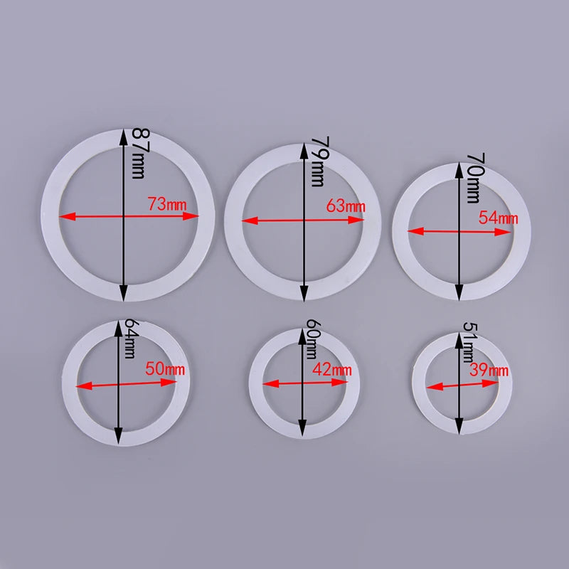 2pcs Silicone Seal Ring Flexible Washer Gasket Ring Replacenent For Cups Moka Pot Kitchen Coffee Espresso Makers Parts