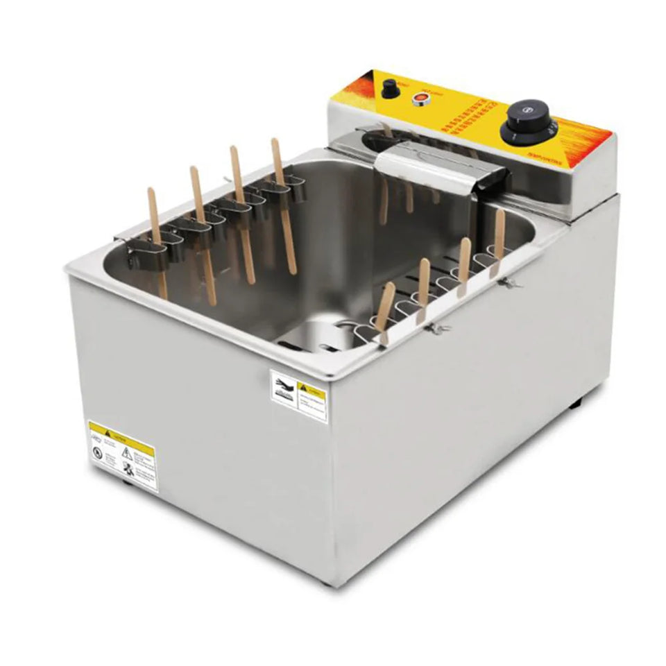 Commercial Korean 12L Cheese Corn Hot Dog Deep Fryer Machine Cheese Electric Mozzarella Fryer for Food Truck