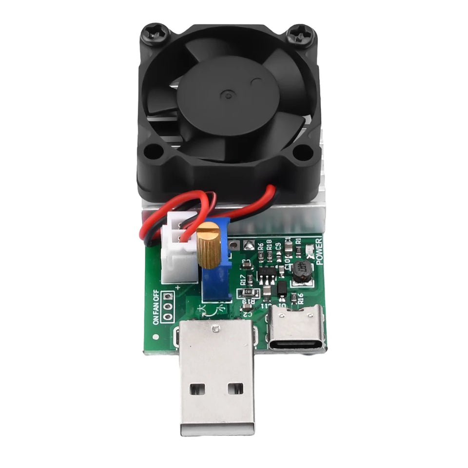 18W 22.5W Electronic Test Load Resistor USB Interface Battery Discharge Capacity Tester with Fan Adjustable Current Module Tool