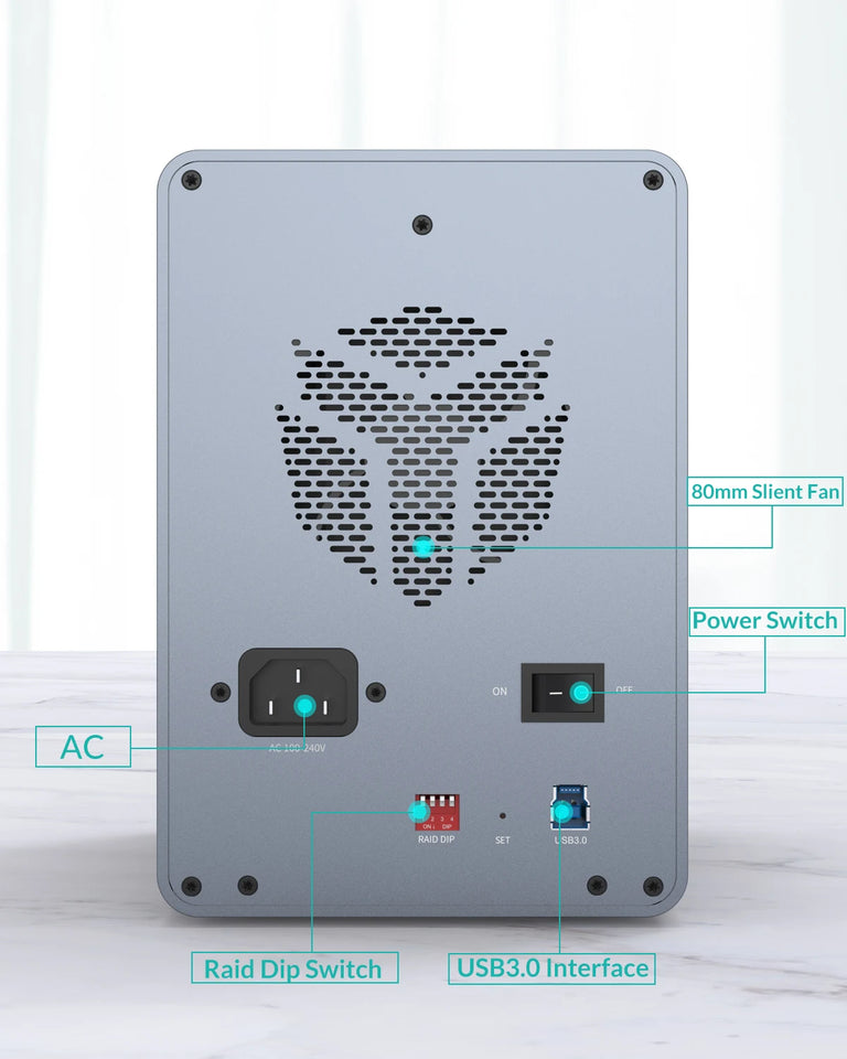 【Free Local Warehouse!】Yottamaster 150W External Hard Drive Enclosure 2.5"3.5" SATA HDD SSD Enclosure RAID Hard Drive Storage