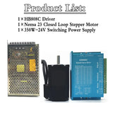 Nema23 Closed Loop Stepper Motor Drive Power supply Kit 1.2/2/3 Nm Easy Servo Motor Shaft 8mm 2 Phase Stepper Motor 3M Cable