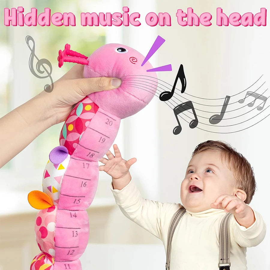 Baby Toys Musical Caterpillar Infant Stuffed Animal Toy with Crinkle Rattles Soft Sensory Toys Newborn Boys Girls 0 3 6 12 Month