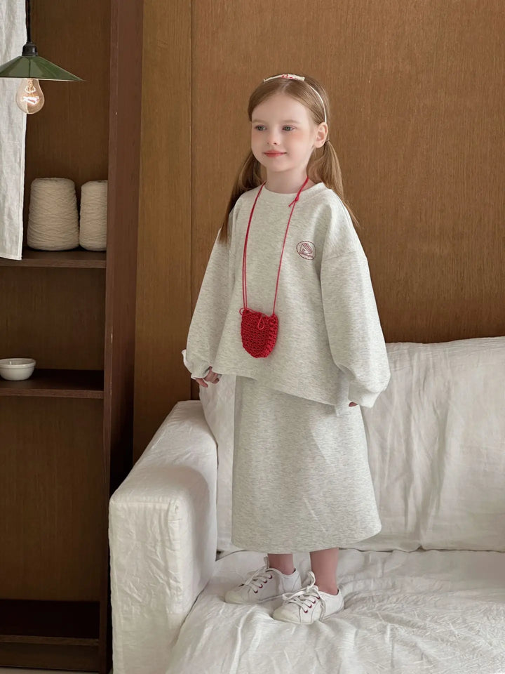 2025 Autumn Winter Girls' Outfit Vacation Children Letter Print Sweatshirt 2piece Set Skirt Casual Pullover Top 3y-10y Suit