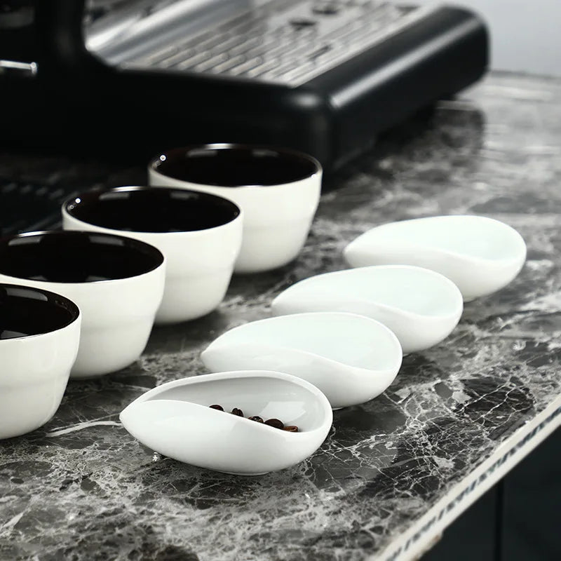 Handmade Ceramic Coffee Bean Dosing Tray Weighing Plate Multi-use Tea Bowl for Coffee Bar Home