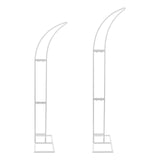 2PCS Wedding Arched Bracket,2.1m & 1.9m White/Gold Curved Wedding Stand,Decoration Backdrop Stand for Ceremony and Party