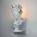 Dropshipping Resin led Wall Lamp Modern Girl Portrait Wall Light Face Art Lamp Bedroom Living Room Home Decor Lighting Luminaria