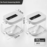 Condiments Container Seasoning Jars, Kitchen Spicy Jars with Lids and Spoons, Tea Coffee Sugar Canisters Glass Spice Box
