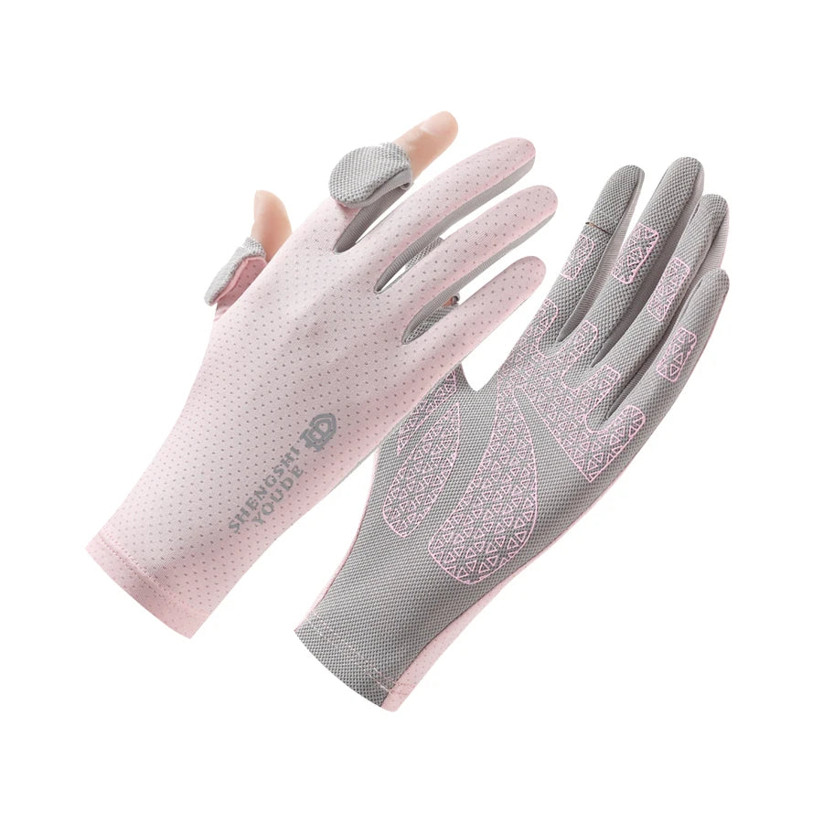 Sunscreen gloves for men and women, touch screen, ice silk thin design, large size, summer outdoor driving, cycling, rider, sun