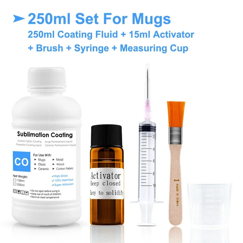 Spray Sublimation Coating For Cotton Fabric T-shirt Canva Caps Mugs Glass Ceramic Metal Wood Sublimation Ink Pretreatment Liquid
