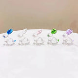 Crystal Rabbit Bunny Figurine Collectibles Spring Easter Decoration Glass Art Animal Paperweight Ornament Creative Gift