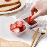 20Pcs Reusable Snack Containers with Lids: Double Compartment, BPA-Free, Perfect for On-the-Go and Portion Control