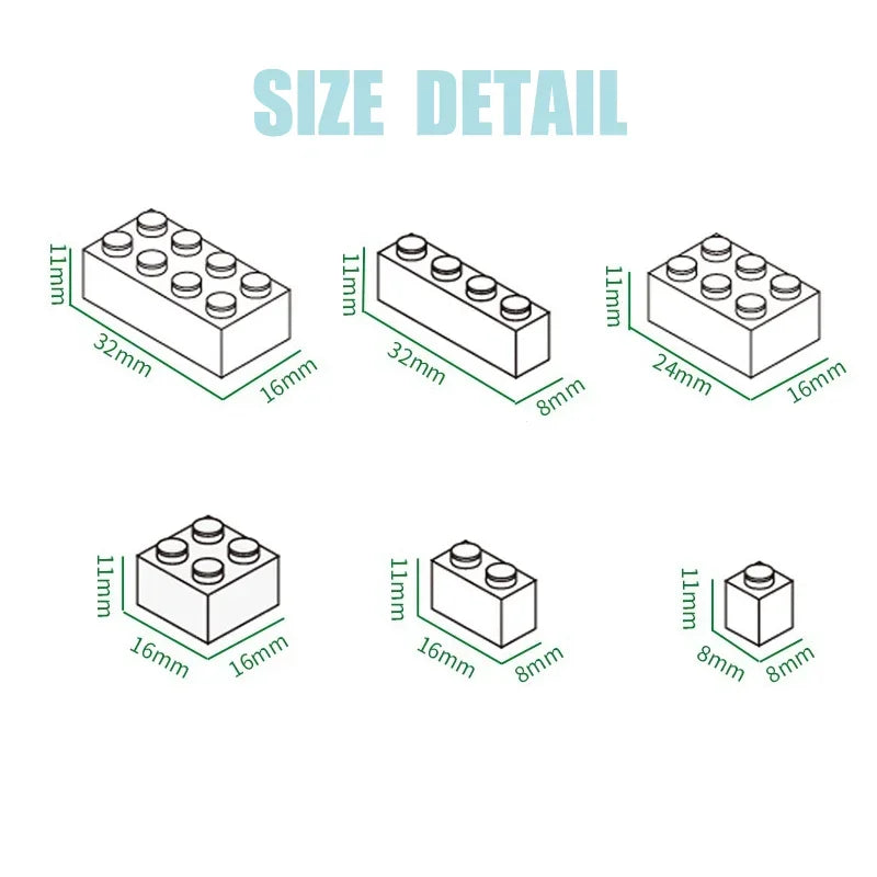 MOC 10PCS Puzzle Particle 3005 1x1 Bricks Building Blocks Plate Board Assemble Educational Idea Toys Birthday Gifts Dropshipping