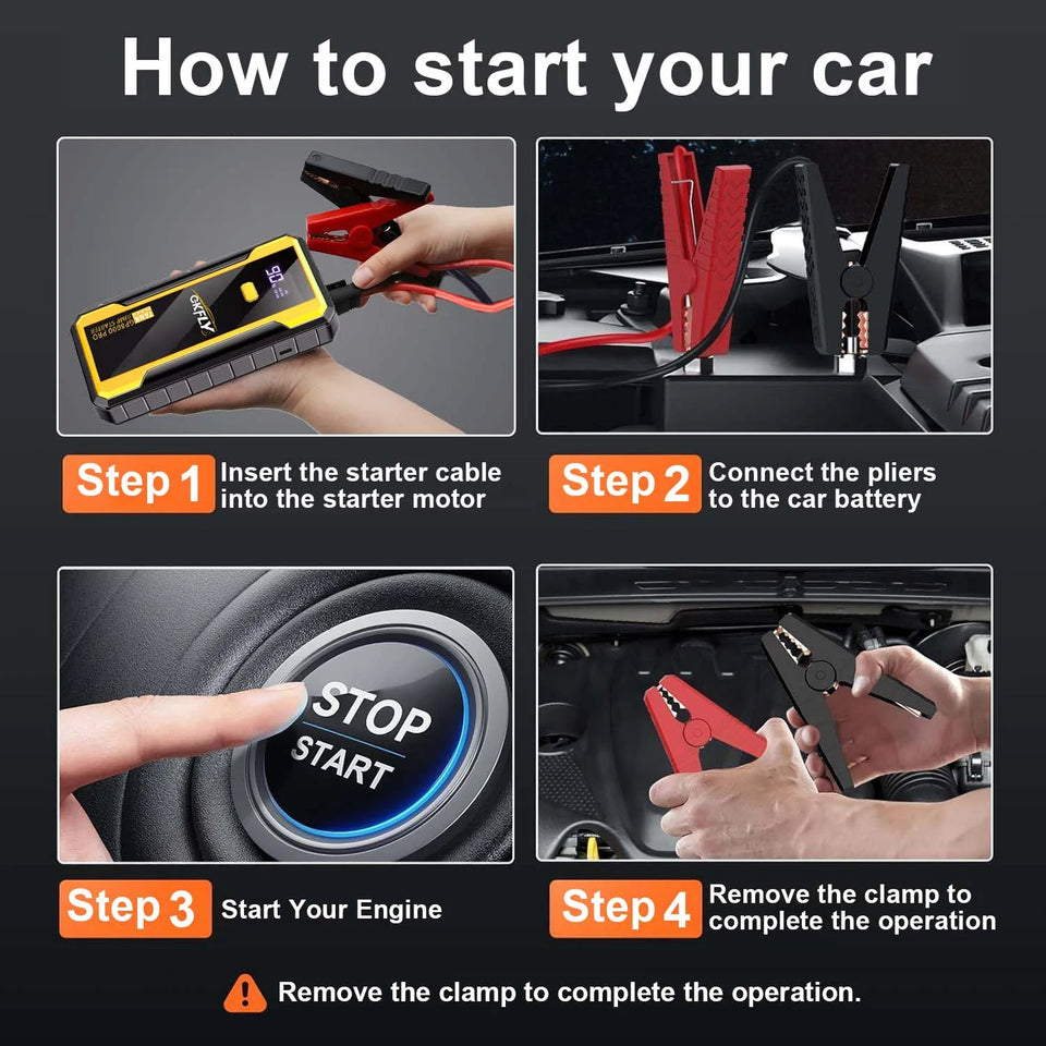 GKFLY 4000A/8000A Car Jump Starter 12V Power Bank Portable Starting Device Car Battery Booster for Gas/Diesel 5L/3L