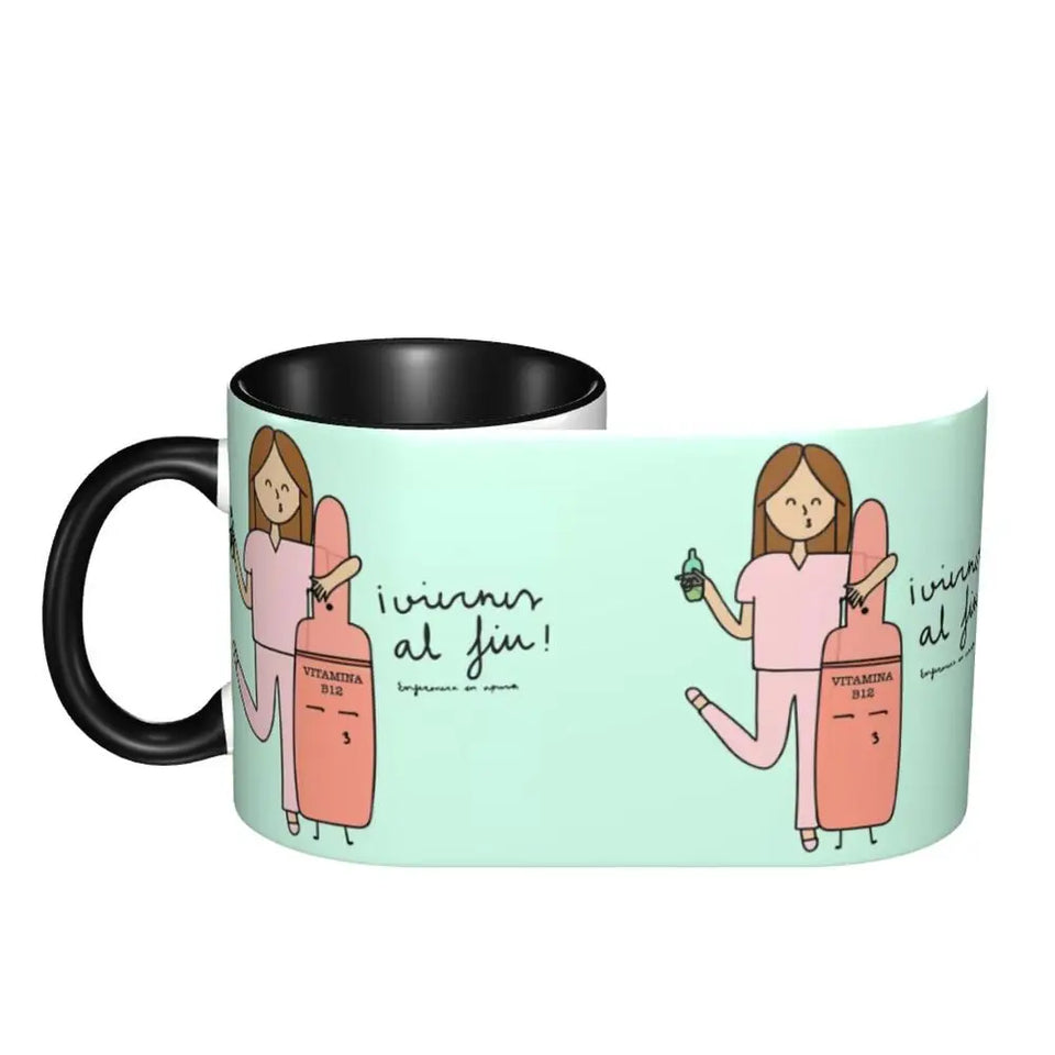 Pink Doctor Nurse Coffee Mugs DIY Customized Enfermera En Apuros Ceramic Milk Tea Mug Cup
