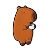 Cute Cartoon Funny Capybara Animal Enamel Pins Creative Animal Coffee Book Capybara Brooches Lapel Badge Jewelry Gift for Friend