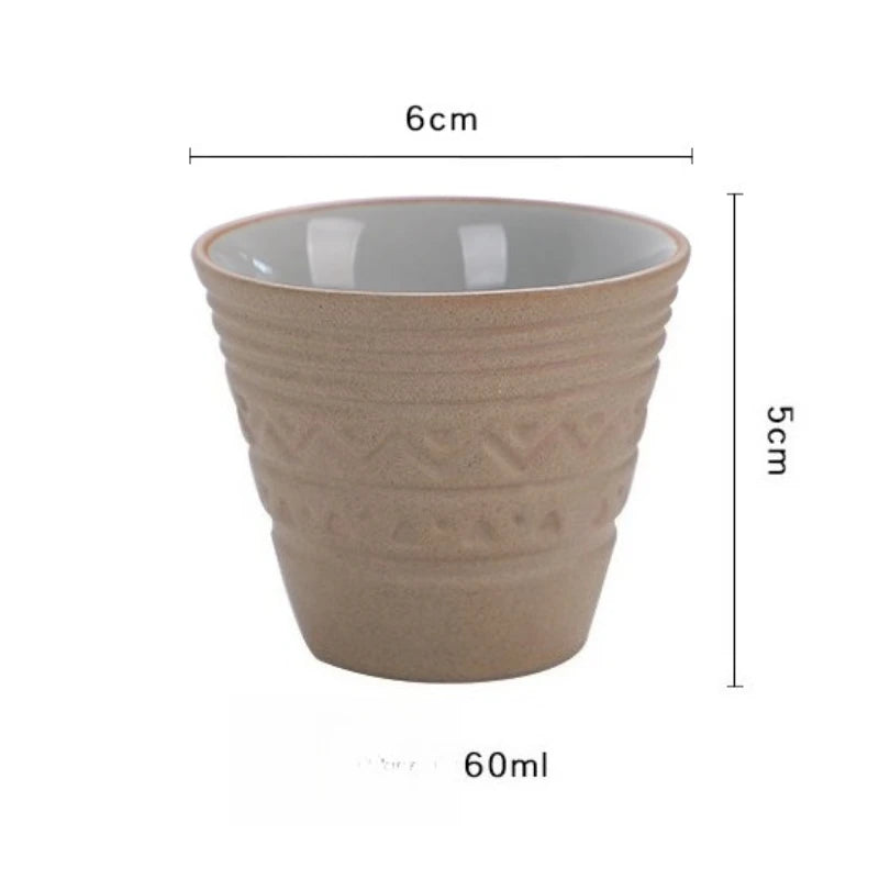Saudi Arabian Coffee Cup Small Vintage Coarse Ceramic Concentrated Latte Cup Creative Antique Ceramic Afternoon Tea Cup
