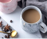 Nordic Ins Style Ceramic Mug Marbled  Gold Rim Coffee Cup Oatmeal Breakfast Cup Valentine's Day present Couple water cups